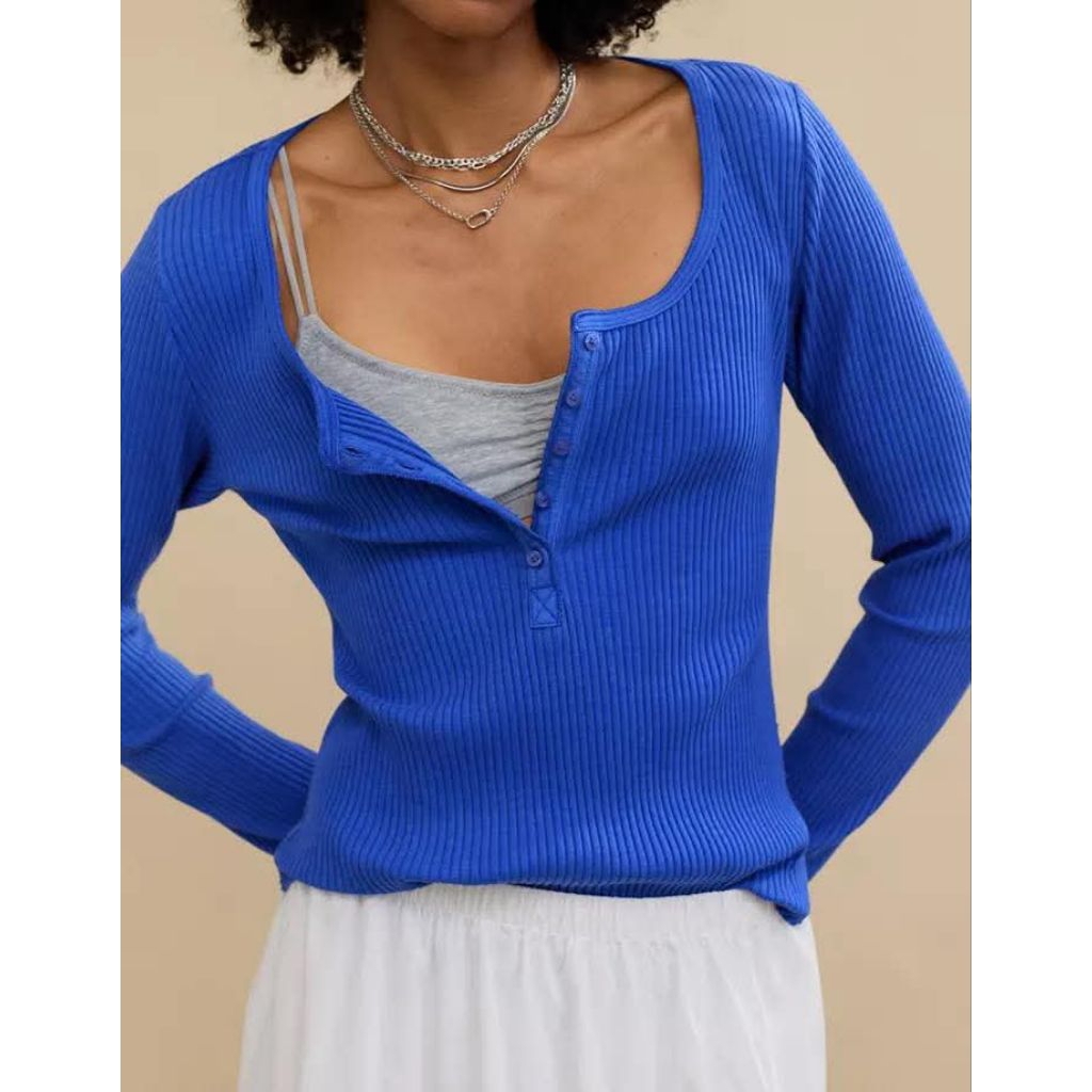 Áo thun tăm henley Aerie xuất xịn bigsize (38-80kg)