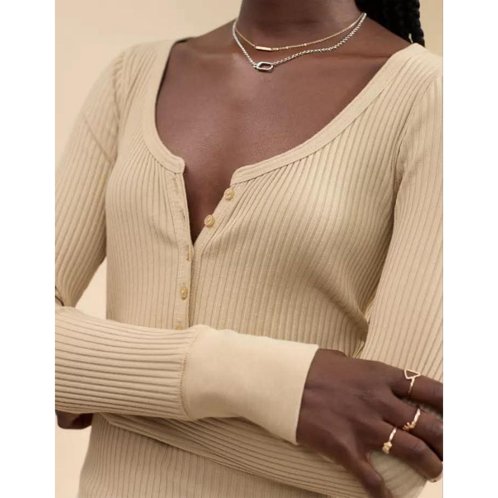 Áo thun tăm henley Aerie xuất xịn bigsize (38-80kg)