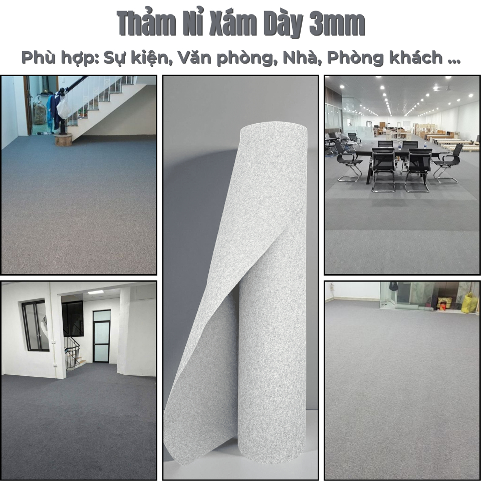 Thảm Nỉ Vân Trơn Màu Đỏ Dày 1mm Trang Trí Sự Kiện, Tiệc Cưới, Sân Khấu, Hội Trường, Triển Lãm ...