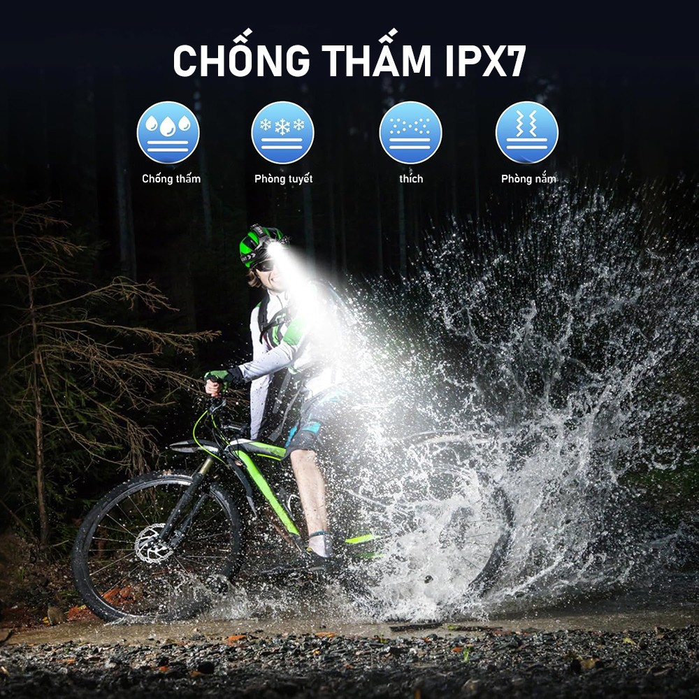 Đèn Pha Di Động Đa Năng Siêu Sáng Ipx4 Chống Nước 3 Chế Độ Chiếu Sáng