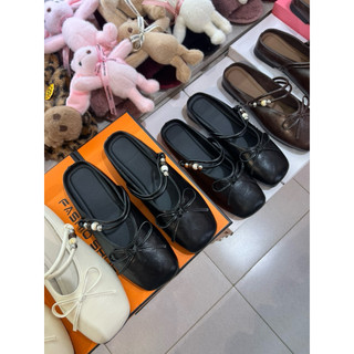 Dép Sục Xẹp Ngọc Nơ Hàng Nhập QC Fullbox / Mieo Shoes D3123 D3124 D3125