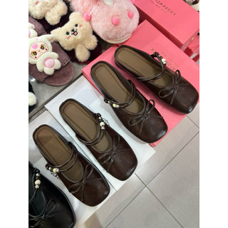 Dép Sục Xẹp Ngọc Nơ Hàng Nhập QC Fullbox / Mieo Shoes D3123 D3124 D3125