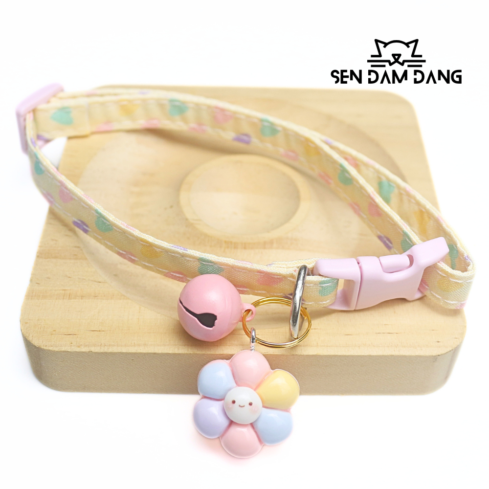 Vòng Cổ Vải Charm Chuông Cho Mèo Size 18-30cm (2-5kg)