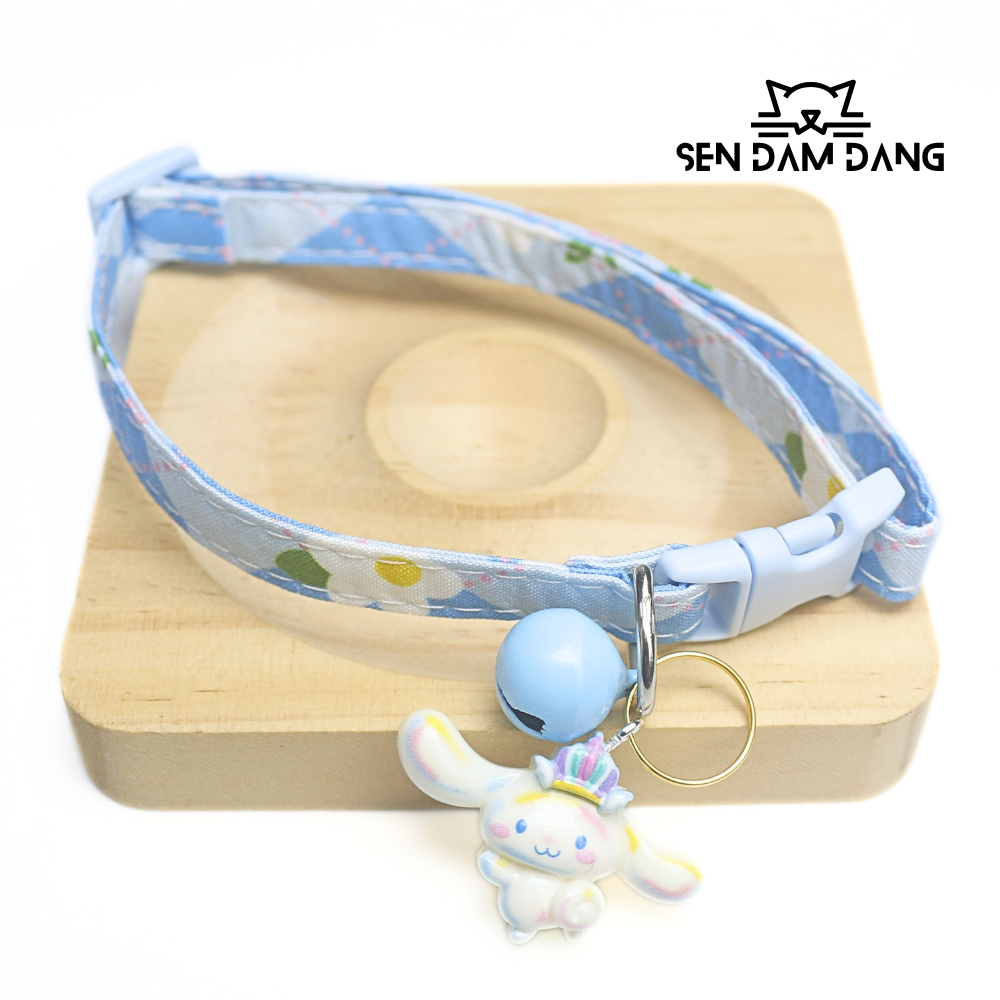 Vòng Cổ Vải Charm Chuông Cho Mèo Size 18-30cm (2-5kg)