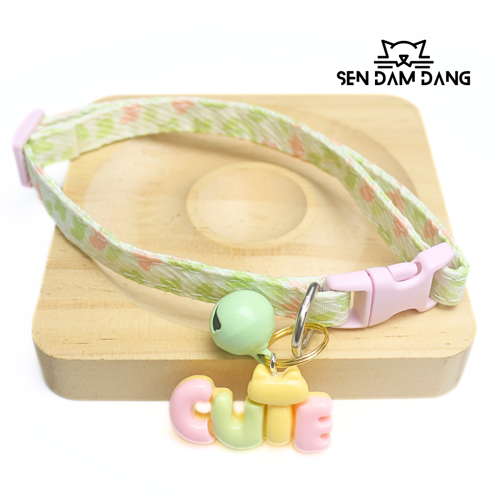 Vòng Cổ Vải Charm Chuông Cho Mèo Size 18-30cm (2-5kg)