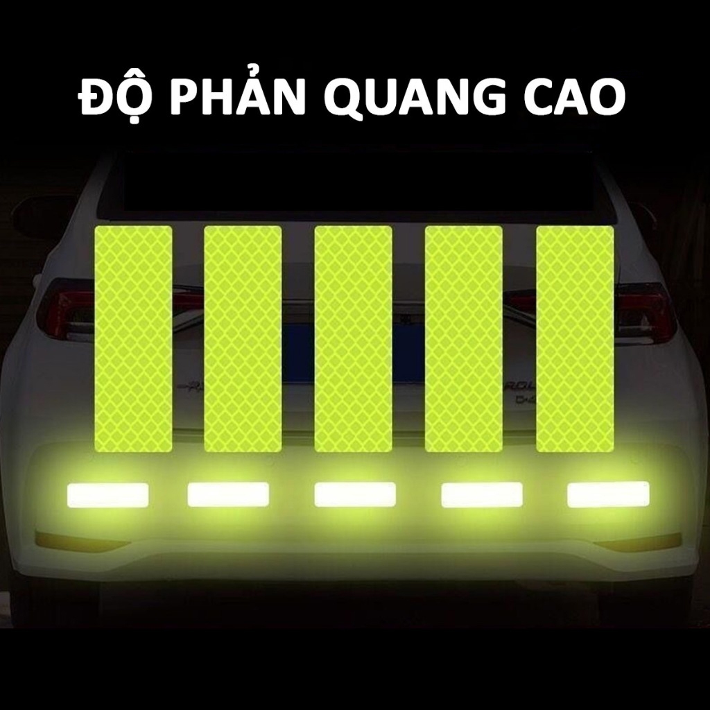 Combo 10 Miếng Dán Phản Quang Đa Năng Cho Ô Tô, Xe Máy, Xe Đạp Điện – Miếng Dán Cảnh Báo Ban Đêm