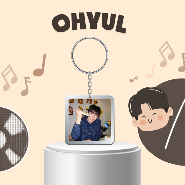 Móc khóa nhựa / keyring OHYUL nhóm nhạc Hàn Quốc Kpop LNGSHOT