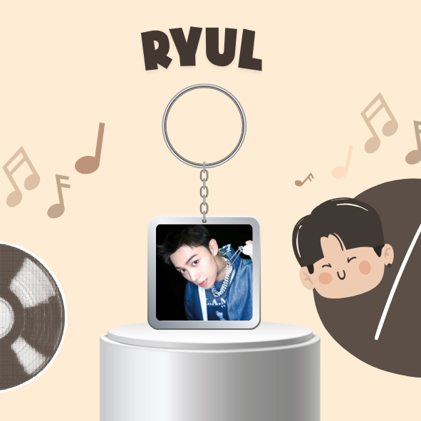 Móc khóa nhựa / keyring RYUL nhóm nhạc Hàn Quốc Kpop LNGSHOT