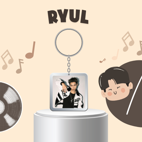 Móc khóa nhựa / keyring RYUL nhóm nhạc Hàn Quốc Kpop LNGSHOT