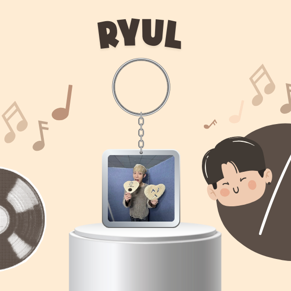 Móc khóa nhựa / keyring RYUL nhóm nhạc Hàn Quốc Kpop LNGSHOT
