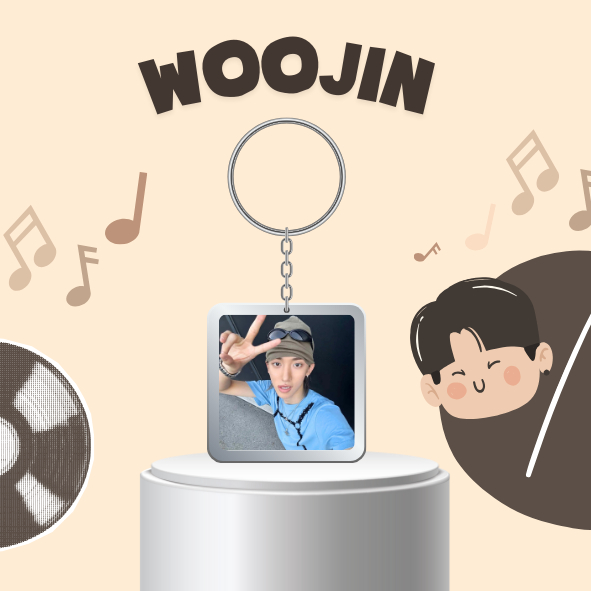 Móc khóa nhựa / keyring WOOJIN nhóm nhạc Hàn Quốc Kpop LNGSHOT
