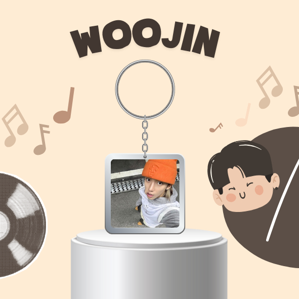 Móc khóa nhựa / keyring WOOJIN nhóm nhạc Hàn Quốc Kpop LNGSHOT