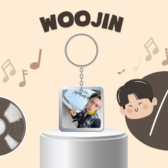 Móc khóa nhựa / keyring WOOJIN nhóm nhạc Hàn Quốc Kpop LNGSHOT