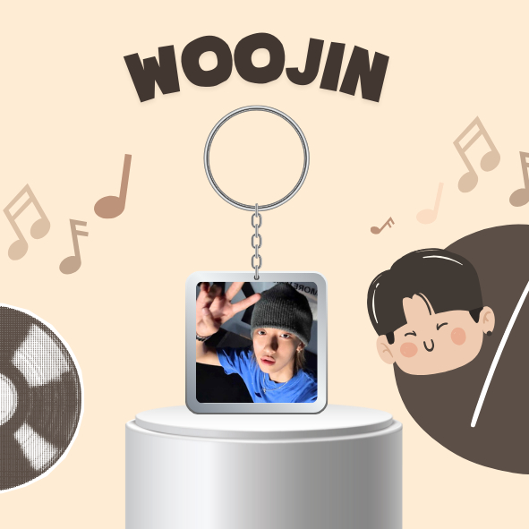 Móc khóa nhựa / keyring WOOJIN nhóm nhạc Hàn Quốc Kpop LNGSHOT