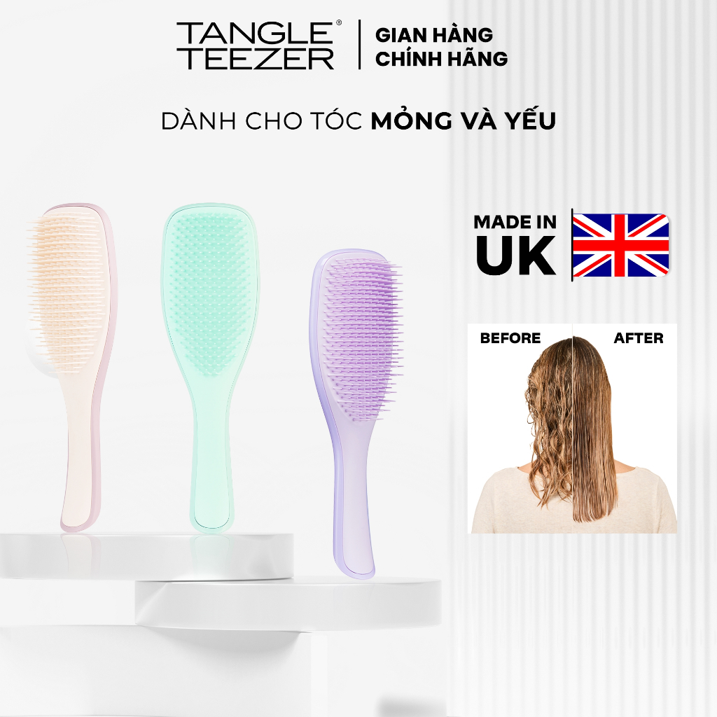 Lược gỡ rối Tangle Teezer, TUD Fine & Fragile, gỡ rối nhẹ êm cho tóc yếu, hư tổn và da đầu nhạy cảm