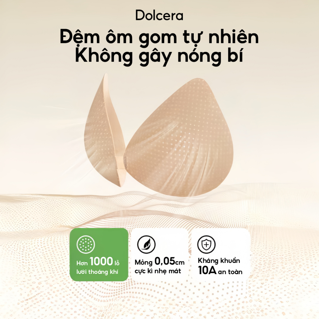 Dolcera Áo lót không gọng đệm mỏng, áo lót nữ không gọng thiết kế thoải mái, chất liệu co giãn tốt, tôn dáng tự nhiên