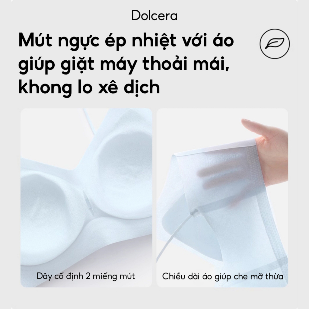 Dolcera Áo lót không gọng đệm mỏng, áo lót nữ không gọng thiết kế thoải mái, chất liệu co giãn tốt, tôn dáng tự nhiên