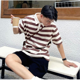Áo polo sọc ngang, Áo thun polo nam kẻ sọc đen trắng tôn dáng cực đẹp chất dày dặn hottrend