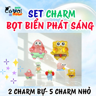 Set charm bọt biển phát sáng- Charm phát sáng trend 2026- 2 charm bự 5 charm nhỏ- charm gắn dép siêu hot hit