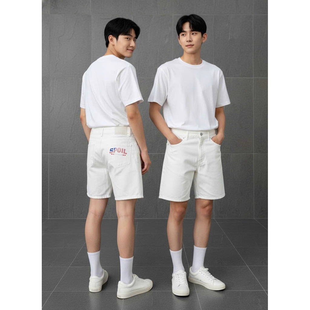 QUẦN SHORT THÊU CHỮ “SPOIL” - FORM TRÊN GỐI, JEAN COTTON, MỀM DÀY DẶN, LOCAL BRAND TMT.STU. | TMTD02
