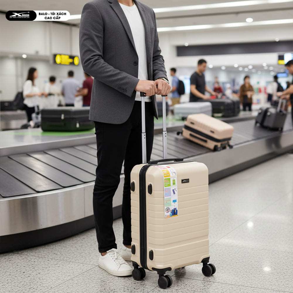 Vali Kéo Du Lịch Cao Cấp Xbags White Titan Pro XB6105 - Khóa TSA Cổng Sạc USB Sang Trọng Tiện Lợi!