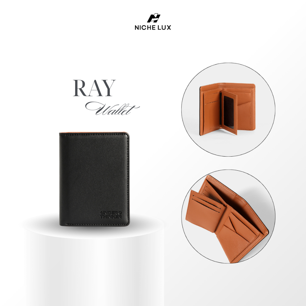 Ví Da PU Đứng Monogram RAY Bóp Cầm Tay Nam Nữ Đựng Tiền Thẻ Nhiều Ngăn | NICHE LUXURY