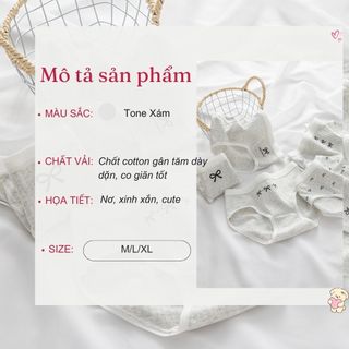 Quần lót nữ cotton kháng khuẩn cao cấp co giãn linh hoạt cạp vừa tôn dáng họa tiết dễ thương L1108