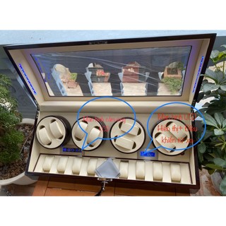 Hộp 8 Xoay + 9 Tĩnh với Màn hình cảm ứng+Điều khiển từ xa Hộp xoay, lắc, tích cót đồng hồ cơ Winder_Watch_Luxury