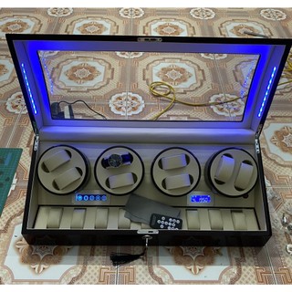 Hộp 8 Xoay + 9 Tĩnh với Màn hình cảm ứng+Điều khiển từ xa Hộp xoay, lắc, tích cót đồng hồ cơ Winder_Watch_Luxury