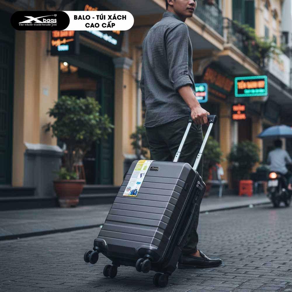 Vali Kéo Cao Cấp Sang Trọng Xbags Dark Titan Pro XB6104 Màu Xám, Khóa TSA, Cổng Sạc USB Tiện Lợi!