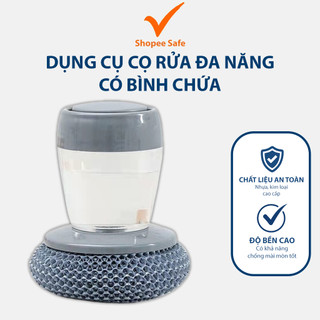 Dụng cụ cọ rửa đa năng, cọ xoong nồi, cọ bếp, cọ rửa bát đĩa có bình chứa tiện lợi #A129