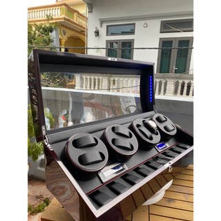 Hộp 8 Xoay + 9 Tĩnh với Màn hình cảm ứng+Điều khiển từ xa Hộp xoay, lắc, tích cót đồng hồ cơ Winder_Watch_Luxury