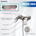 Củ Sen Nóng Lạnh Inox 304 Đúc Nguyên Khối Mạ Mờ | CR-119 | Phối Vòi Sen Nhà Tắm Và Cài Treo Cùng Màu — ảnh 4