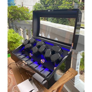 [BH 2 NĂM] Tủ Hộp Đựng Đồng Hồ Cơ 9 Xoay + 7 Tĩnh Chính Hãng ACBOW Lót Nỉ Nhung Cao Cấp - Hộp Lắc Lên Cót Đồng Hồ