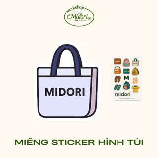[S3] Sticker Dán Hình Túi Ví Xách Áo Thun Trang Trí Nam Nữ Thương Hiệu M MIDORI