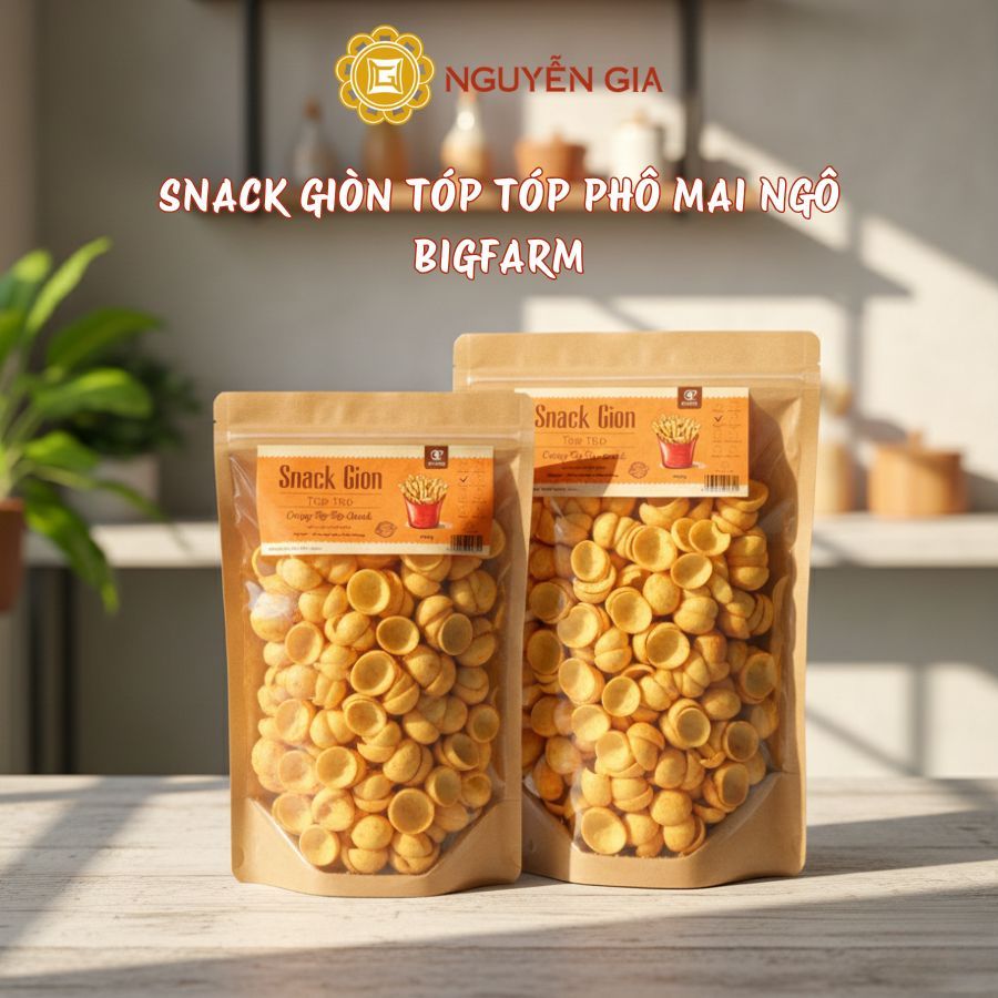 Snack Giòn Tóp Tóp Phô Mai Ngô Bigfarm 200g / 300g / 400g