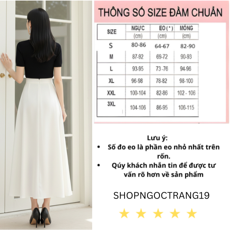 Chân Váy Xòe 90cm Chất Liệu Vitex Cao Cấp Túi 2 Bên Cạp Cao 3cm SHOPNGOCTRANG19 CV52