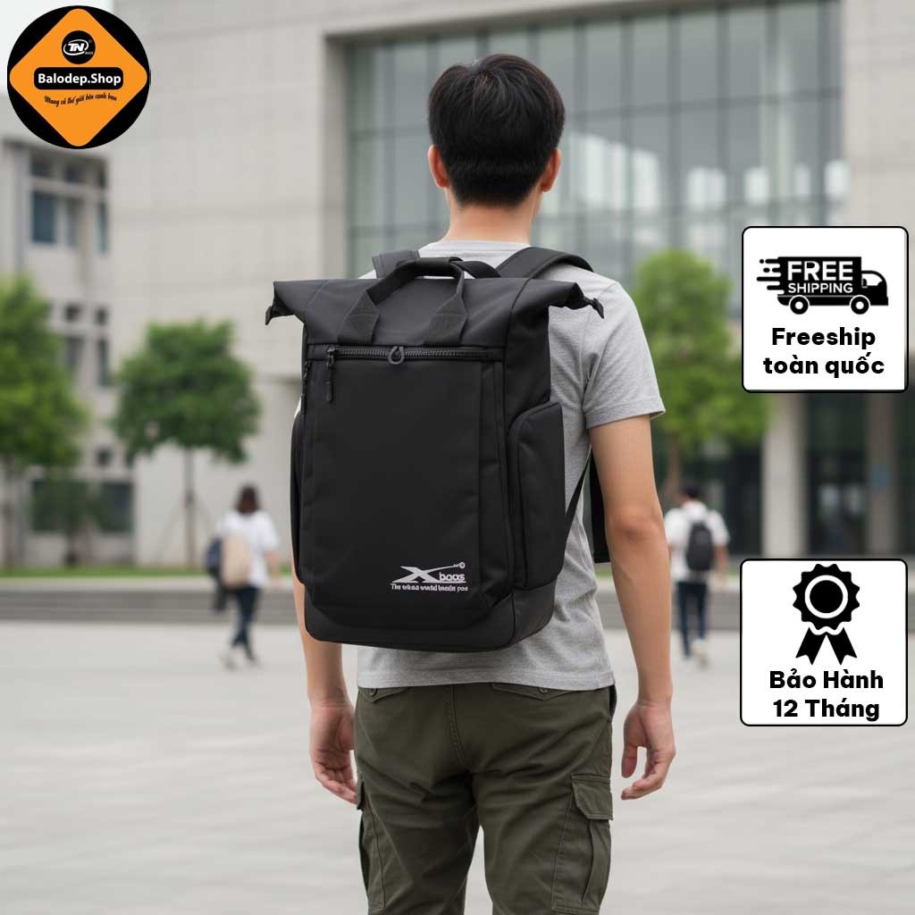 Balo du lịch nắp gập cỡ lớn Xbags Secret XB1201 màu đen tiện dụng nam tính chất liệu trượt nước!
