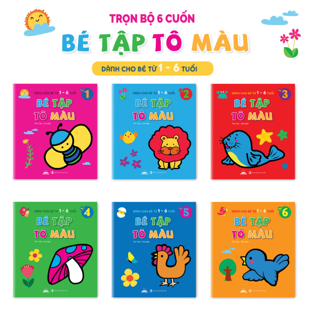 Sách - Combo 6 Cuốn Bé Tập Tô Màu - Dành Cho Bé 1 - 6 Tuổi