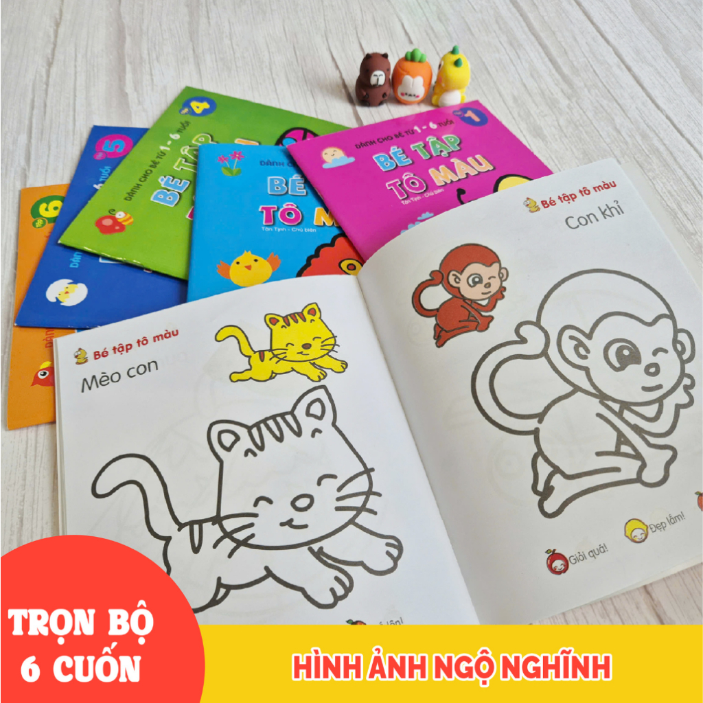 Sách - Combo 6 Cuốn Bé Tập Tô Màu - Dành Cho Bé 1 - 6 Tuổi