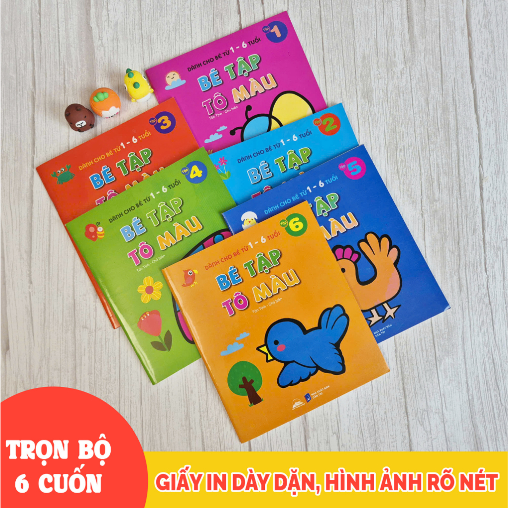Sách - Combo 6 Cuốn Bé Tập Tô Màu - Dành Cho Bé 1 - 6 Tuổi