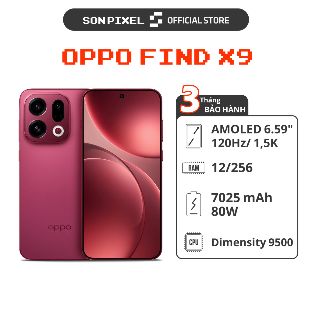 [Máy Cũ] Điện Thoại OPPO Find X9, Chip Dimensity 9500, Màn Hình 6.59 inch, 7025 mAh. SonPixel