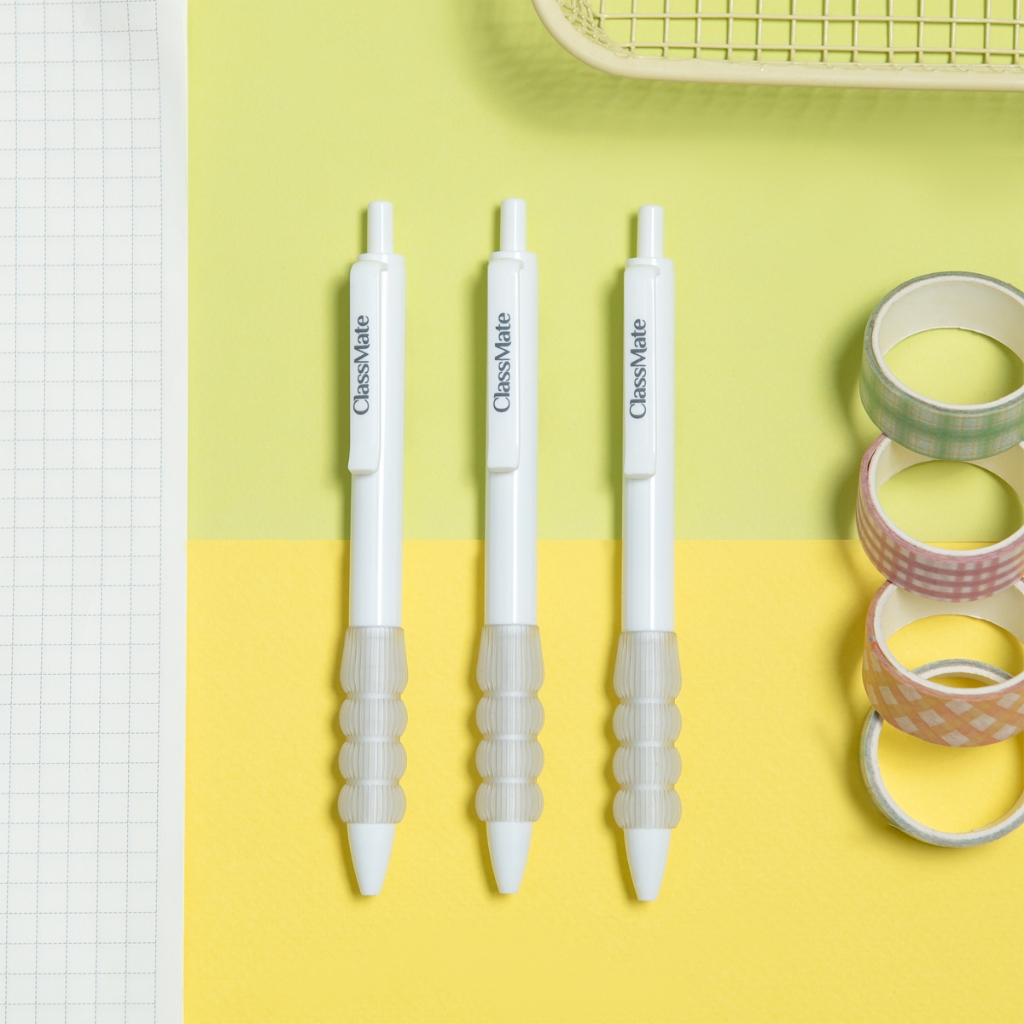 Hộp 10 Bút Gel Classmate Bút Nước Bấm Ngòi ST 2 Bi 0.5mm Xanh Đen Nhanh Khô Bút Gel Press Đệm Tay Êm Ái Ghi Chép GP116