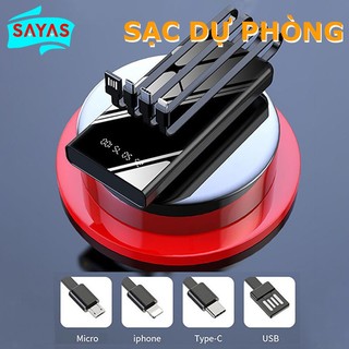 Sạc dự phòng 10000 mah pin dự phòng 4 cổng I - phone /Android/Type-c/USB Với đèn LED