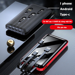 Sạc dự phòng 10000 mah pin dự phòng 4 cổng I - phone /Android/Type-c/USB Với đèn LED