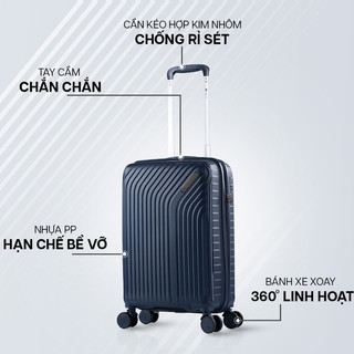 Vali Kéo MIA Du Lịch Larita RICO - Size 20/24/28, Nhựa PP Siêu Bền, Hạn Chế Bể Vỡ, Khoá Số TSA, Bảo Hành Trọn Đời