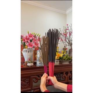 Nhang Trám Đen Se Tay, Nhang Sào thơm Tết xưa An Khánh - Thơm Đặc Biệt, Bó 100 nén 43/50cm