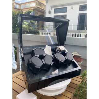 [ABIES] Hộp xoay đồng hồ cơ 6 xoay  [lắc tích cót trữ cót watch winder]