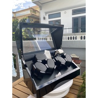 [ABIES] Hộp xoay đồng hồ cơ 6 xoay  [lắc tích cót trữ cót watch winder]