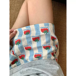 Bộ Đồ Ngủ Cà Chua Nữ Pijama Dài Tay Quần Dài, Cotton Pha Mềm, Họa Tiết Dễ Thương